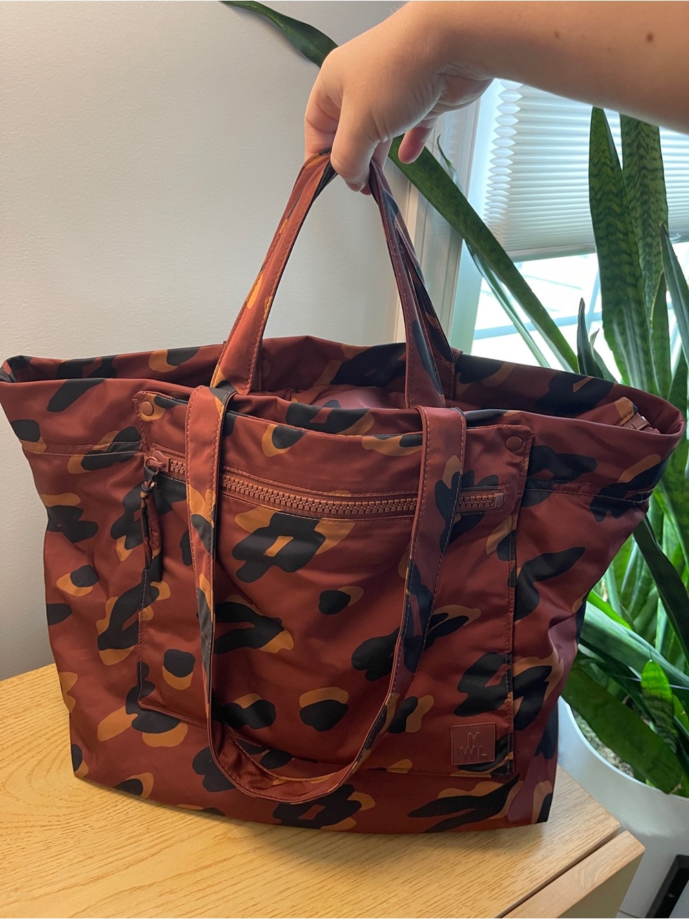 Madewell Rust Leopard Travel Tote